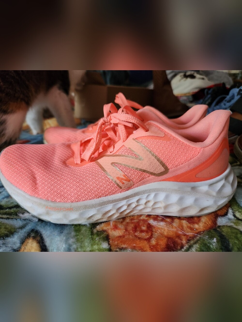 New Balance Coral Pink Mesh Running Sneakers - Picture 3 of 5